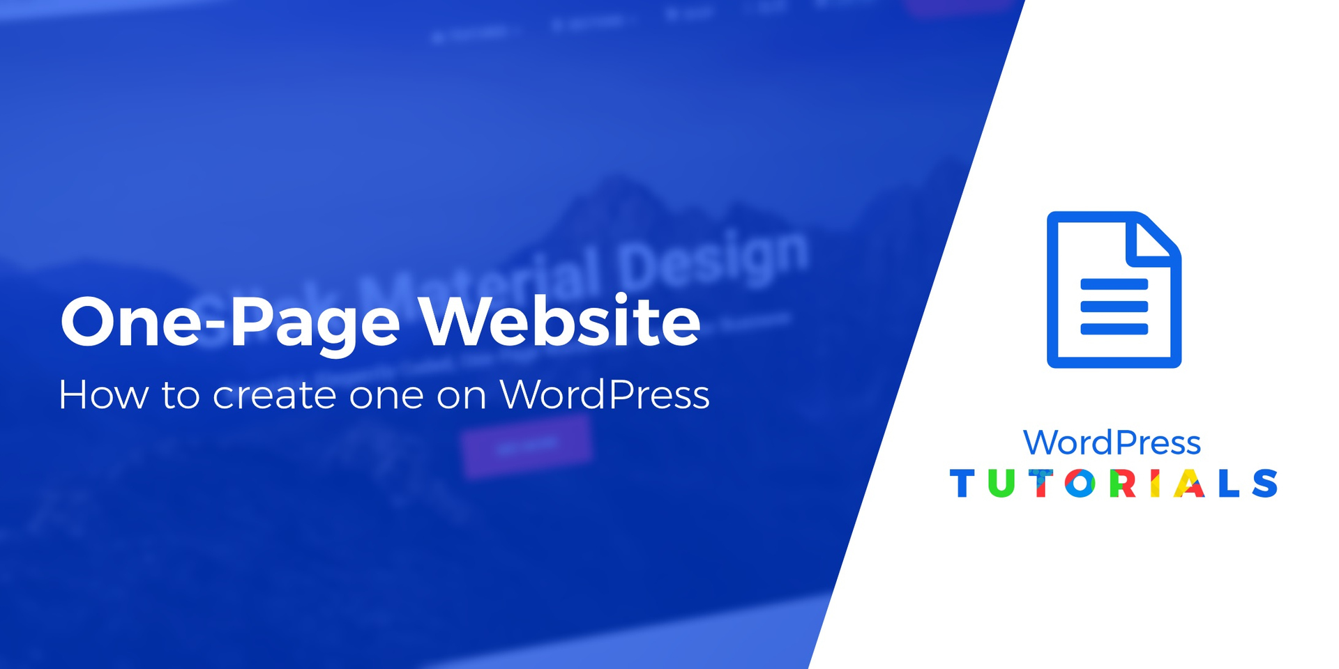 How To Create A One Page Website On WordPress In 2021